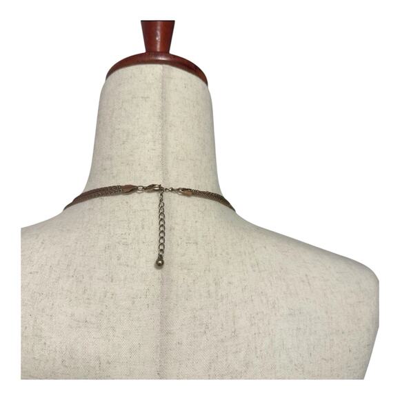 Vintage Brooch Statement Necklace Beaded Velvet Ribbon Handmade Jewelry Pendant - Picture 5 of 6